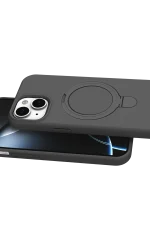 Newface Apple iPhone 15 Plus Regal Magsafe Standlı Kapak - Titan Gri - Görsel 4