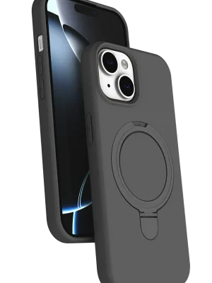 Newface Apple iPhone 15 Plus Regal Magsafe Standlı Kapak - Titan Gri