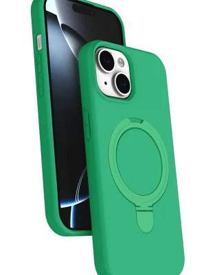 Newface Apple iPhone 15 Plus Regal Magsafe Standlı Kapak - Yeşil