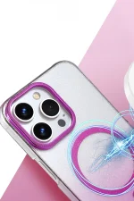 Newface Apple iPhone 15 Pro Max Glossy Magsafe Kapak - Çöl Titanyum - Görsel 2