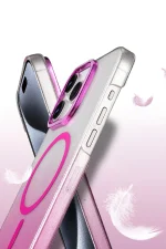 Newface Apple iPhone 15 Pro Max Glossy Magsafe Kapak - Çöl Titanyum - Görsel 3