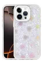 Newface Apple iPhone 15 Pro Max Lumi Desenli Kapak - Beyaz