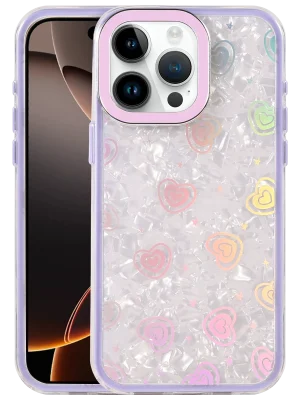 Newface Apple iPhone 15 Pro Max Lumi Desenli Kapak - Mor