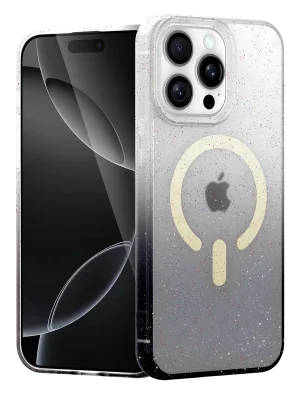 Newface Apple iPhone 15 Pro Max Pummel Shiny Magsafe Kapak - Siyah