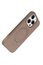 Newface Apple iPhone 15 Pro Max Regal Magsafe Standlı Kapak - Çöl Titanyum - Görsel 3