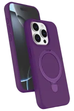 Newface Apple iPhone 15 Pro Max Regal Magsafe Standlı Kapak - Derin Mor