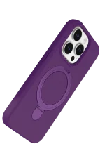 Newface Apple iPhone 15 Pro Max Regal Magsafe Standlı Kapak - Derin Mor - Görsel 3