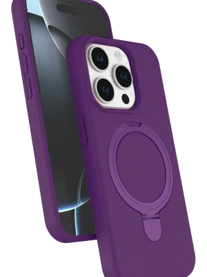 Newface Apple iPhone 15 Pro Max Regal Magsafe Standlı Kapak - Derin Mor