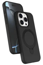 Newface Apple iPhone 15 Pro Max Regal Magsafe Standlı Kapak - Siyah