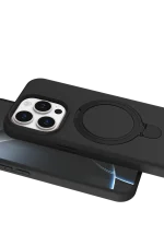 Newface Apple iPhone 15 Pro Max Regal Magsafe Standlı Kapak - Siyah - Görsel 4