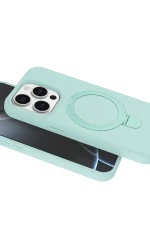 Newface Apple iPhone 15 Pro Max Regal Magsafe Standlı Kapak - Su Yeşili - Görsel 4