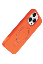 Newface Apple iPhone 15 Pro Max Regal Magsafe Standlı Kapak - Turuncu - Görsel 3