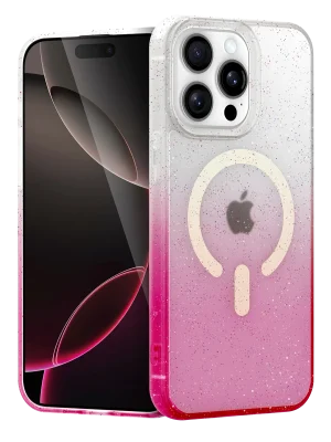 Newface Apple iPhone 15 Pro Pummel Shiny Magsafe Kapak - Pembe