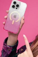 Newface Apple iPhone 15 Pummel Shiny Magsafe Kapak - Pembe - Görsel 2