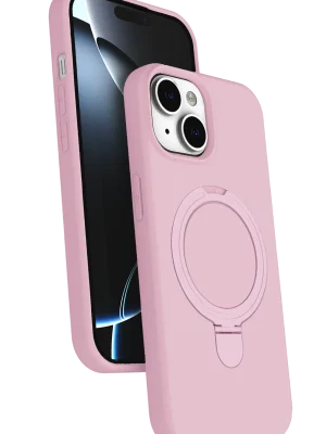 Newface Apple iPhone 15 Regal Magsafe Standlı Kapak - Açık Pembe
