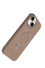 Newface Apple iPhone 15 Regal Magsafe Standlı Kapak - Çöl Titanyum - Görsel 3