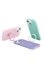 Newface Apple iPhone 15 Regal Magsafe Standlı Kapak - Çöl Titanyum - Görsel 5