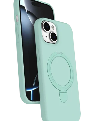 Newface Apple iPhone 15 Regal Magsafe Standlı Kapak - Su Yeşili