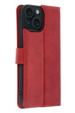 Newface Apple iPhone 15 Trend S Plus Kapaklı Kılıf - Kırmızı - Görsel 2