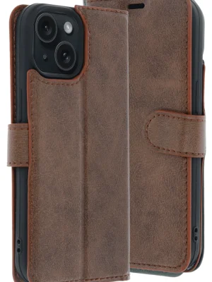 Newface Apple iPhone 15 Trend S Plus Kapaklı Kılıf - Taba