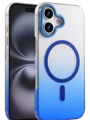 Newface Apple iPhone 16 Glossy Magsafe Kapak - Mavi