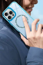 Newface Apple iPhone 16 Live Diamond Magsafe Kapak - Yeşil - Görsel 4