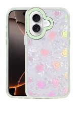 Newface Apple iPhone 16 Lumi Desenli Kapak - Yeşil