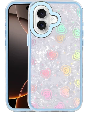 Newface Apple iPhone 16 Lumi Desenli Kapak - Mavi