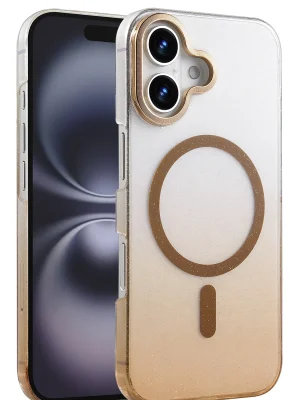 Newface Apple iPhone 16 Plus Glossy Magsafe Kapak - Çöl Titanyum