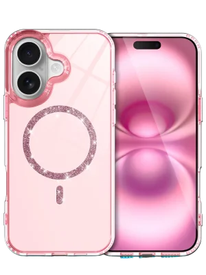 Newface Apple iPhone 16 Plus Live Diamond Magsafe Kapak - Pembe