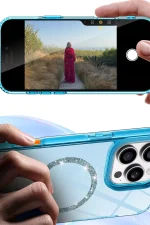 Newface Apple iPhone 16 Plus Live Diamond Magsafe Kapak - Siyah - Görsel 3