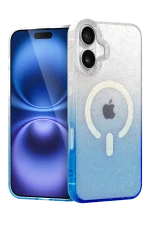 Newface Apple iPhone 16 Plus Pummel Shiny Magsafe Kapak - Mavi