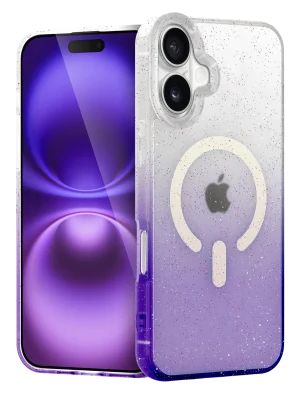 Newface Apple iPhone 16 Plus Pummel Shiny Magsafe Kapak - Mor