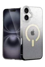 Newface Apple iPhone 16 Plus Pummel Shiny Magsafe Kapak - Siyah