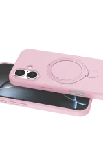 Newface Apple iPhone 16 Plus Regal Magsafe Standlı Kapak - Açık Pembe - Görsel 2
