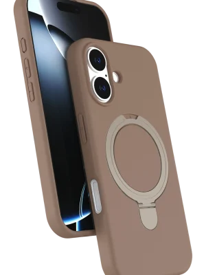 Newface Apple iPhone 16 Plus Regal Magsafe Standlı Kapak - Çöl Titanyum