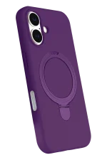 Newface Apple iPhone 16 Plus Regal Magsafe Standlı Kapak - Derin Mor - Görsel 2