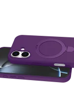 Newface Apple iPhone 16 Plus Regal Magsafe Standlı Kapak - Derin Mor - Görsel 4