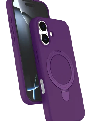 Newface Apple iPhone 16 Plus Regal Magsafe Standlı Kapak - Derin Mor