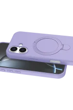Newface Apple iPhone 16 Plus Regal Magsafe Standlı Kapak - Lila - Görsel 2