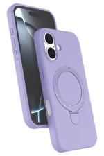 Newface Apple iPhone 16 Plus Regal Magsafe Standlı Kapak - Lila