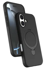 Newface Apple iPhone 16 Plus Regal Magsafe Standlı Kapak - Siyah