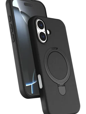 Newface Apple iPhone 16 Plus Regal Magsafe Standlı Kapak - Siyah