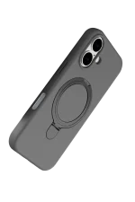 Newface Apple iPhone 16 Plus Regal Magsafe Standlı Kapak - Titan Gri - Görsel 4