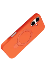 Newface Apple iPhone 16 Plus Regal Magsafe Standlı Kapak - Turuncu - Görsel 4