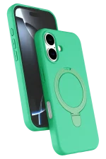 Newface Apple iPhone 16 Plus Regal Magsafe Standlı Kapak - Yeşil