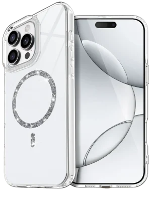 Newface Apple iPhone 16 Pro Max Live Diamond Magsafe Kapak - Şeffaf