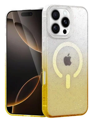 Newface Apple iPhone 16 Pro Max Pummel Shiny Magsafe Kapak - Gold