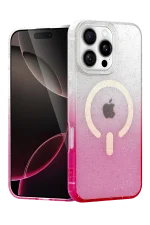 Newface Apple iPhone 16 Pro Max Pummel Shiny Magsafe Kapak - Pembe