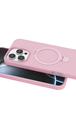 Newface Apple iPhone 16 Pro Max Regal Magsafe Standlı Kapak - Açık Pembe - Görsel 4